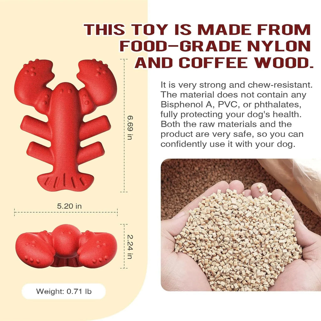 Red hard nylon dog chew toy for large breeds on a white background