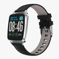M8 multi-function smart bracelet with heart rate monitoring on a wrist, showing a black zinc alloy body and TPU strap.
