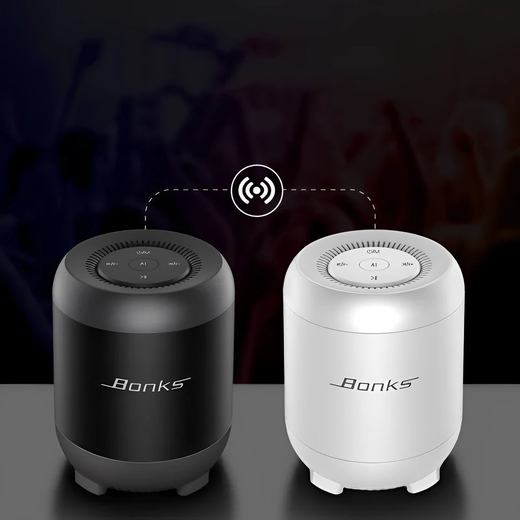 Black AI voice control Bluetooth speaker with USB port and control buttons
