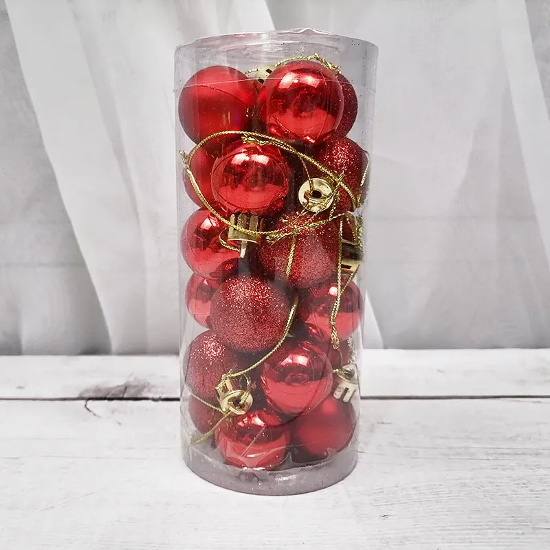 3cm diameter plastic Christmas baubles with shiny matte electroplated finish in multiple colours