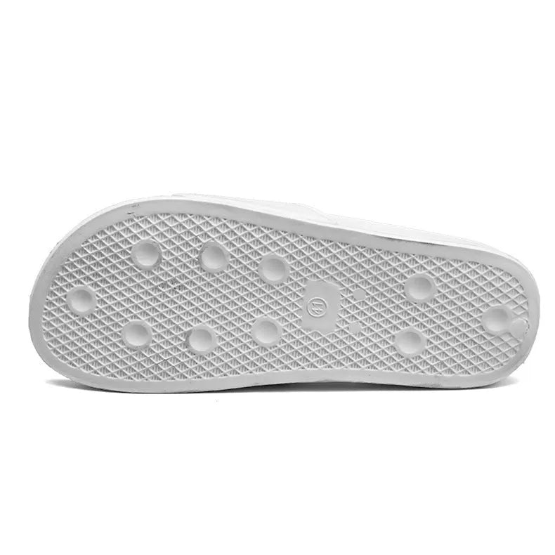 Personalised large men's slippers in black with open toe style and rubber sole