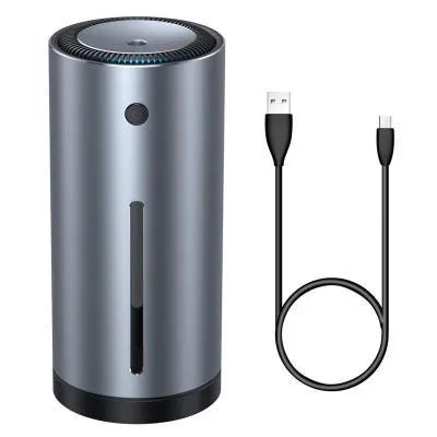 Black aluminium alloy car humidifier and air purifier diffuser unit