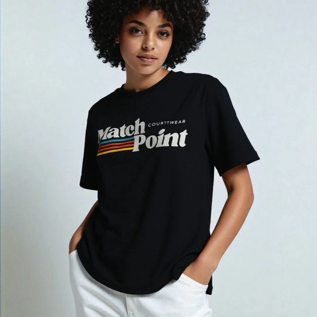 Men's black polyester t-shirt with 3D digital printed pattern, round neck and short sleeves