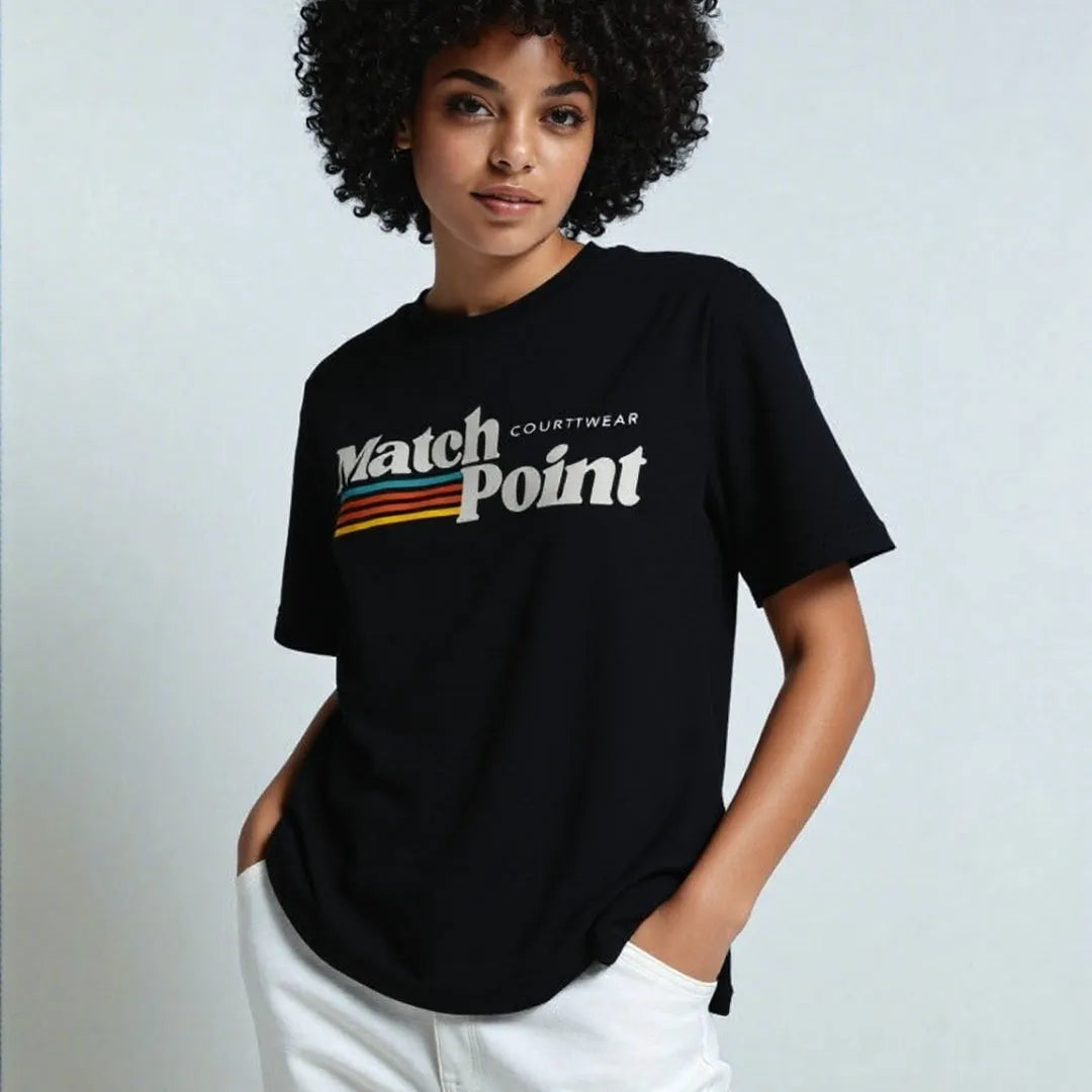 Men's black polyester t-shirt with 3D digital printed pattern, round neck and short sleeves