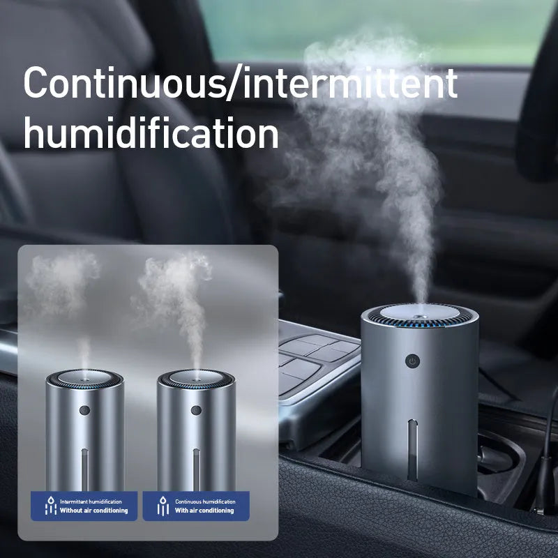 Black aluminium alloy car humidifier and air purifier diffuser unit