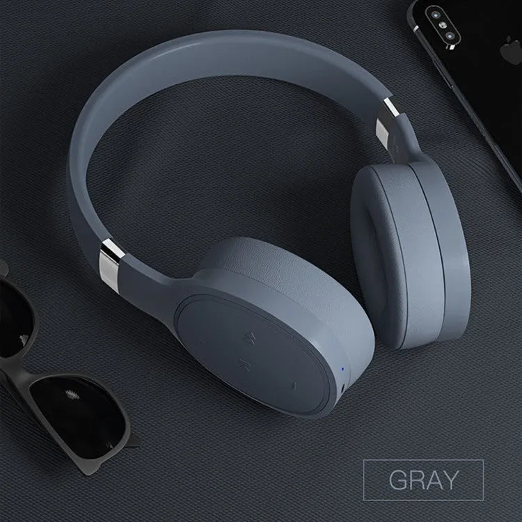 Bluetooth wireless headset with 40mm speakers in black, blue, grey, or white colour options