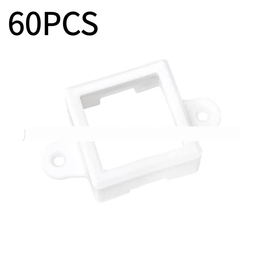 White rectangular plastic lampshade for LED light bracket, dimensions 1.7cm by 6cm.