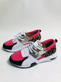Women's casual wedge heel sports shoes in suede with animal print options