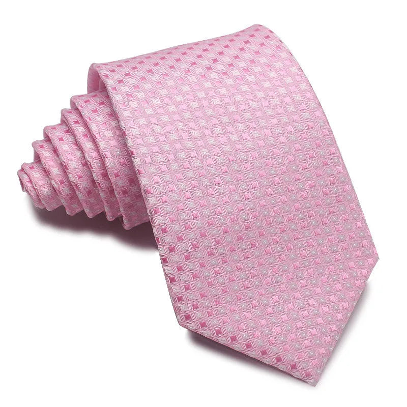 8cm wide polyester jacquard tie with striped pattern in arrow shape for business wear