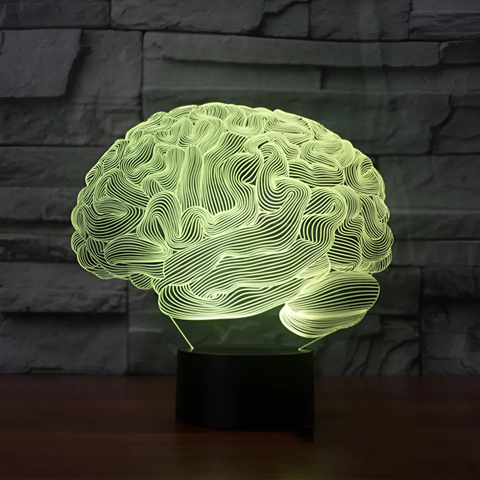 3D acrylic LED desk lamp with remote control showing colour change illumination