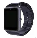 Smart watch with 1.54-inch touch screen and black silicone strap on a wrist