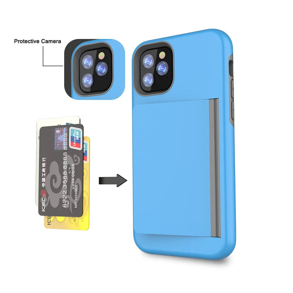 Solid colour mobile phone back cover for iPhone 11 in black, red, pink, blue, dark blue, or purple.