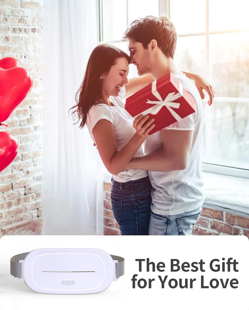 White reusable uterine warming device for pelvic heat therapy.