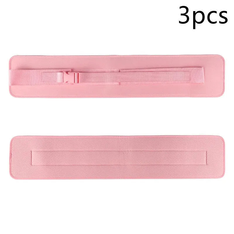 Black and pink weight-bearing hip bridge training belt for dumbbell barbell exercises with lumbar support