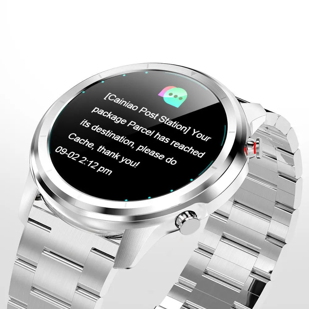 LEMFO LF26 smart bracelet on wrist showing 1.3 inch screen, available in black, brown, and silver colour options.