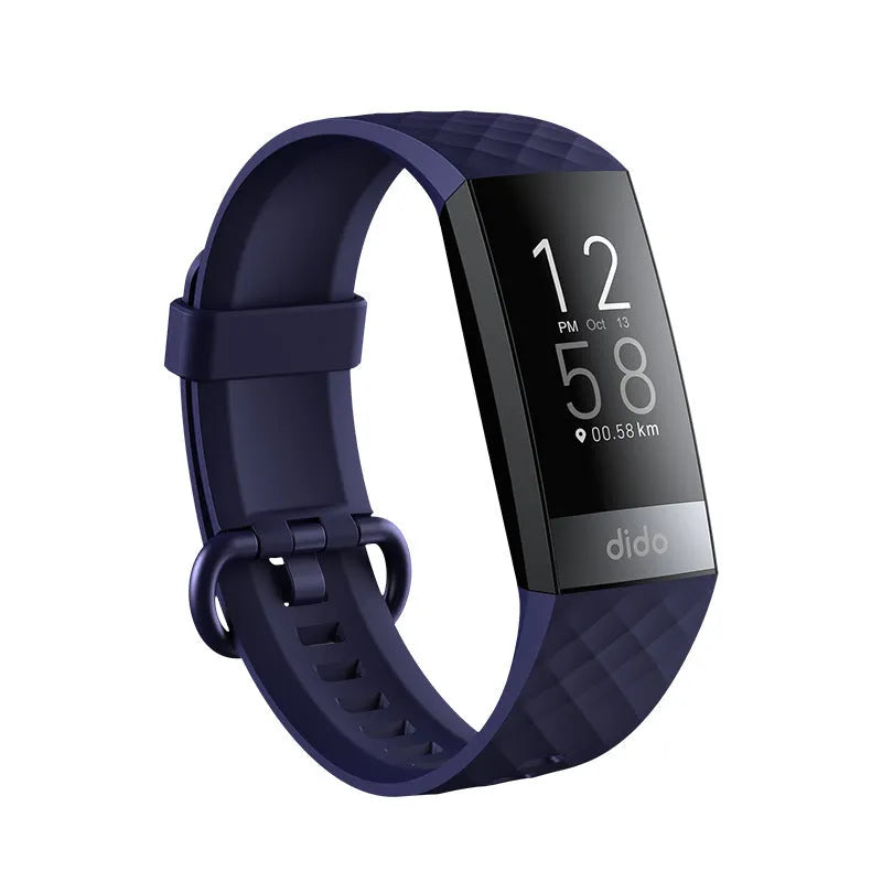 Black smart bracelet with health monitoring for blood pressure, blood oxygen, heart rate and ECG