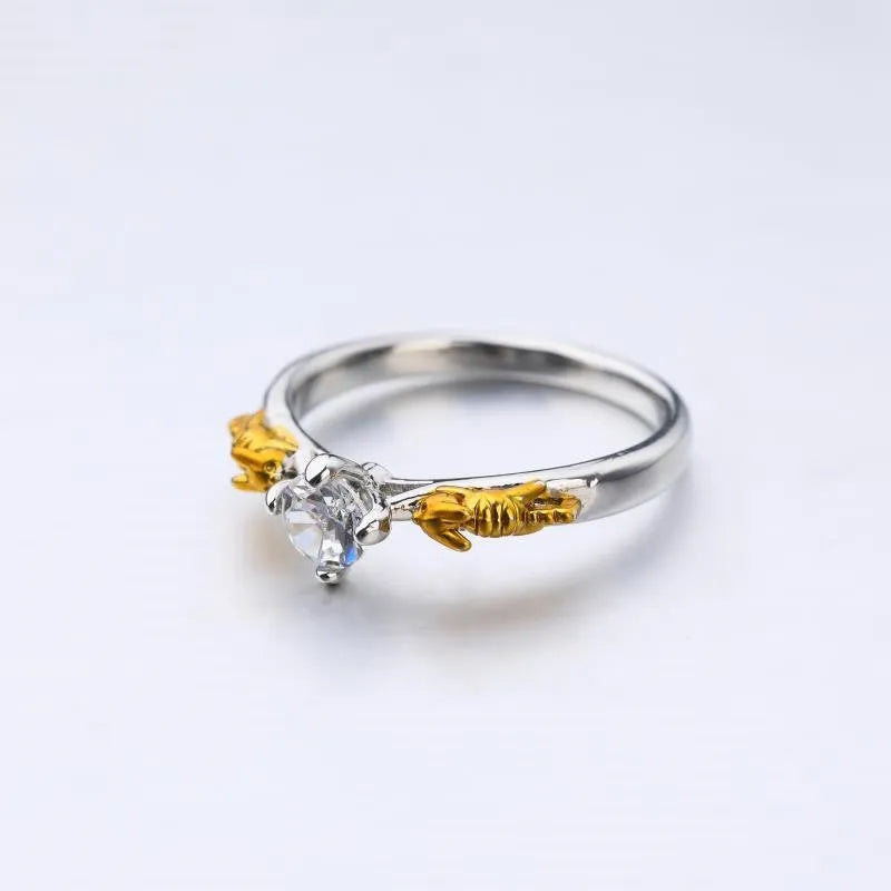 Black gold crown cosplay ring with crystal detailing on copper band