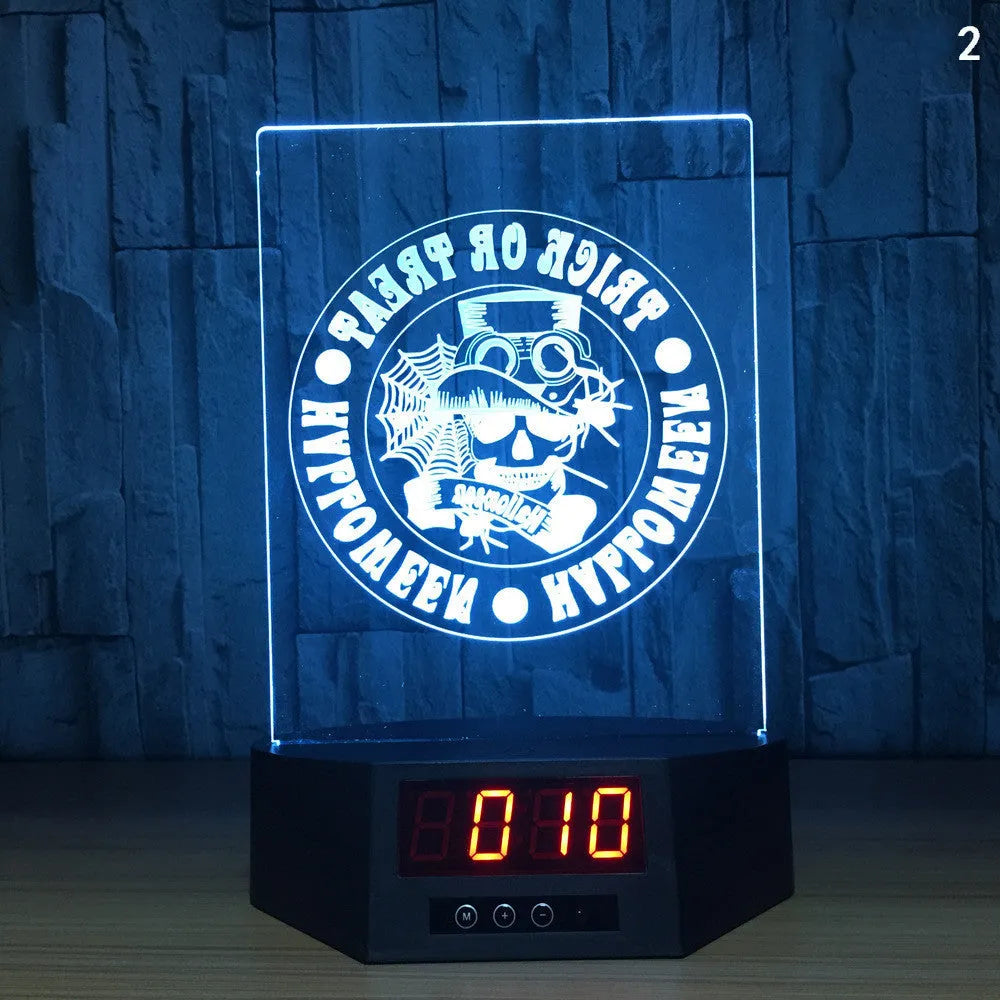 Glowing blue dolphin 3D night light with wireless charging base and remote control on wooden table
