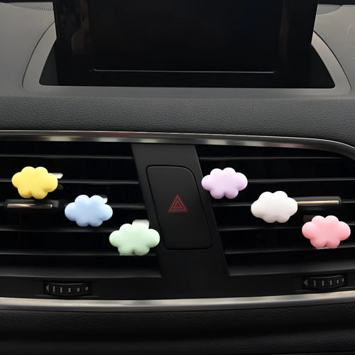 Resin Baiyun cartoon car fragrance clip in six colours for dashboard or vent mounting