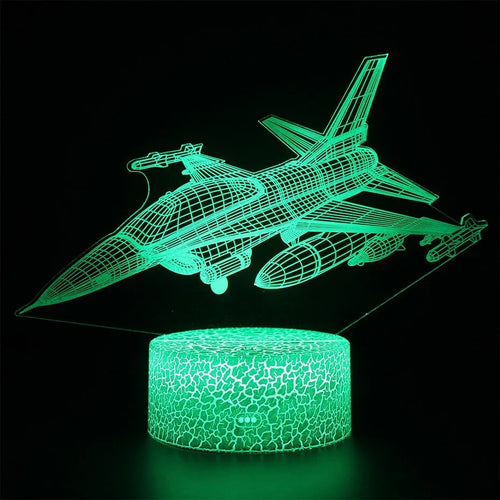 Cartoon airplane shaped night light with acrylic shade and touch switch
