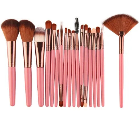 MAANGE 18 piece professional make-up brush set with fan-shaped cosmetic tool