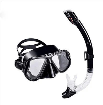 Set of anti-fog diving goggles with PC frame, silicone skirt, and adjustable strap in multiple colours