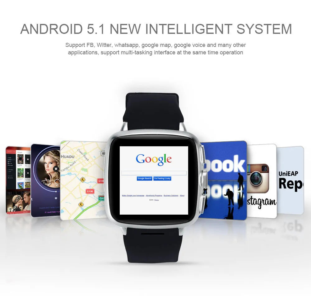 Z01 smart watch with 1.54 inch HD screen shown in black and white colour options on a wrist.