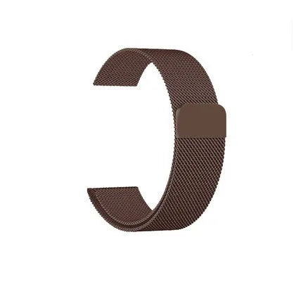 Stainless steel watch strap showing silver, black, gold, and rose gold colour options