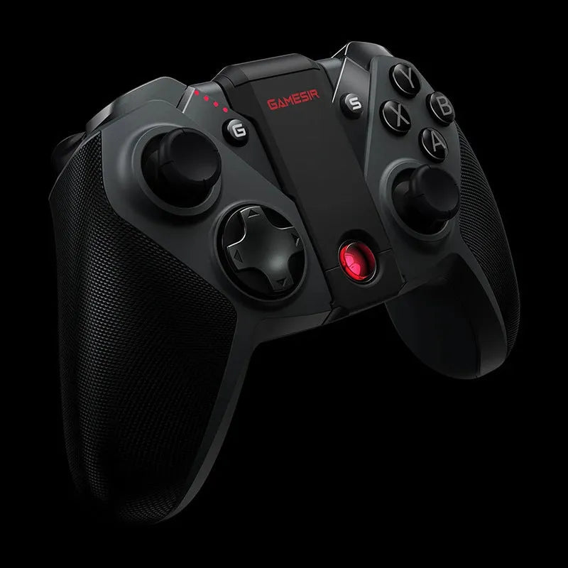 Black Gaishi PC and console gaming controller with type-C cable and vibration feedback feature.