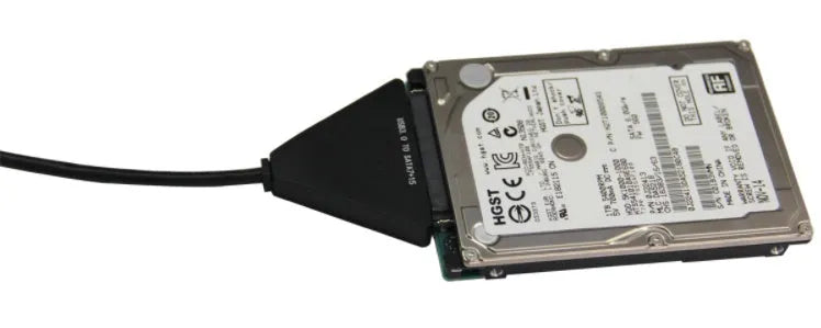 Black USB 3.0 to SATA 7+15 pin adapter cable for external hard drive connection