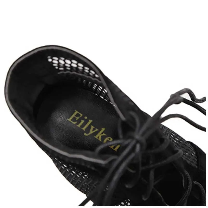 Black suede lace-up high heel women's shoes with 11.5cm heel and 1cm platform