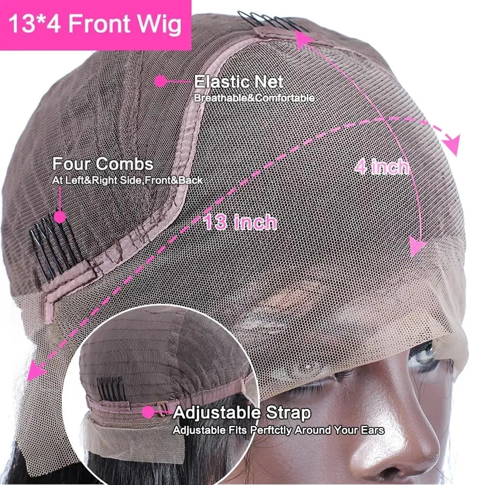 Curly human hair lace front wig with hand-woven construction in various lengths