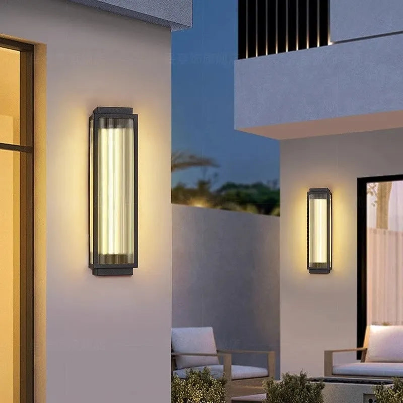Stainless steel outdoor wall lamp with waterproof rating for garden installation