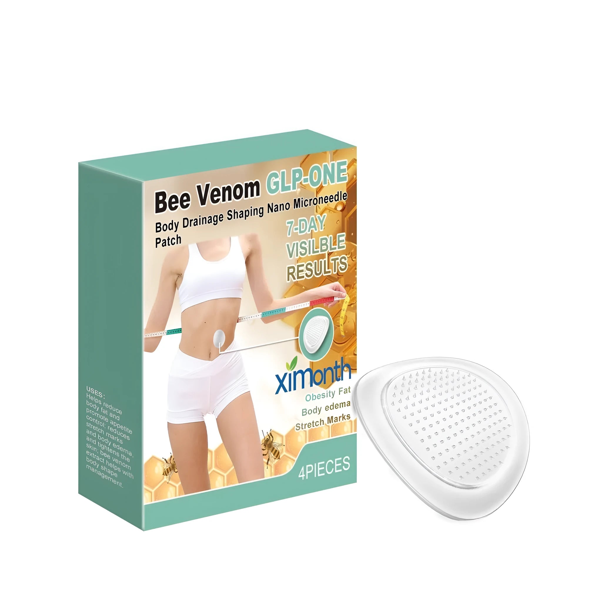 Four nano microneedle patches for body drainage and shaping.