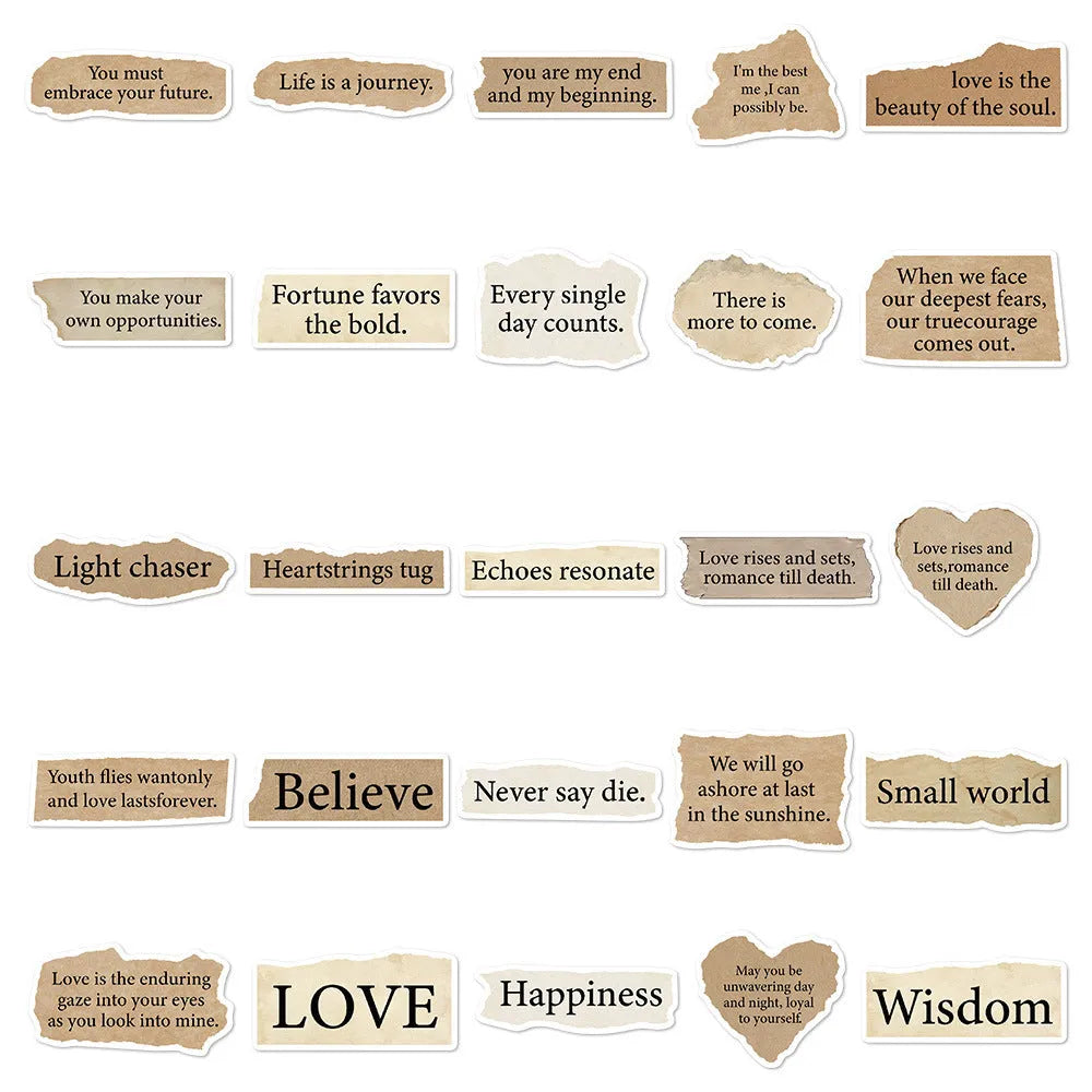 Tear English design decorative PVC stickers for laptops with waterproof repositionable adhesive