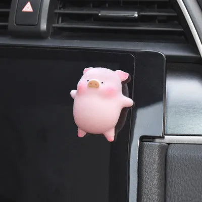 Small cartoon pig resin figurine car dashboard ornament