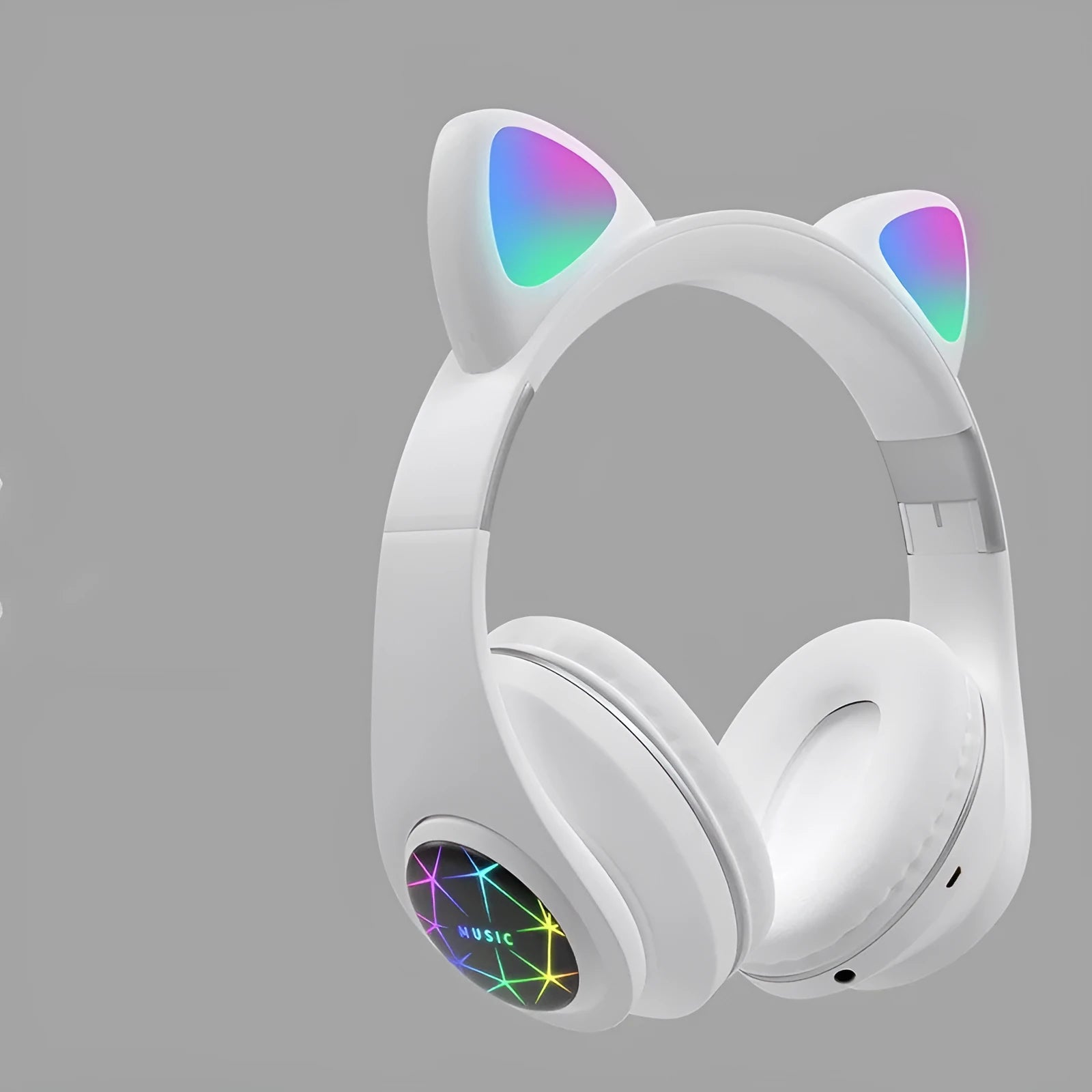 Cat ear wireless sports Bluetooth headphones in multiple colours showing head-mounted design