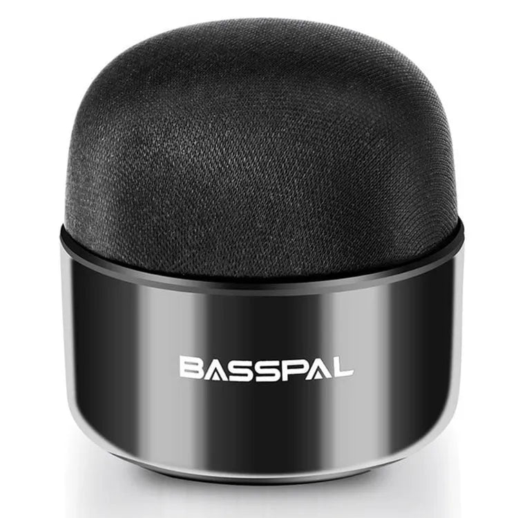Black waterproof mini Bluetooth speaker with button controls and USB charging port