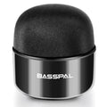 Black waterproof mini Bluetooth speaker with button controls and USB charging port