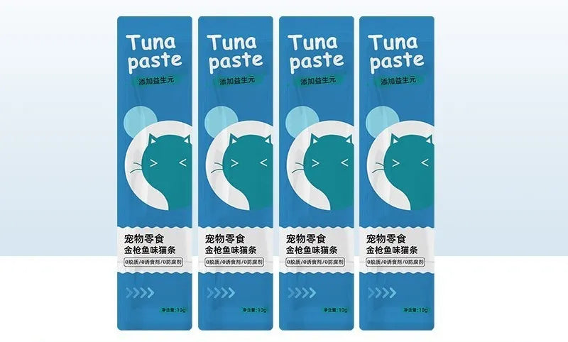 Cat strip snack pack with chicken duck salmon tuna flavours for kittens