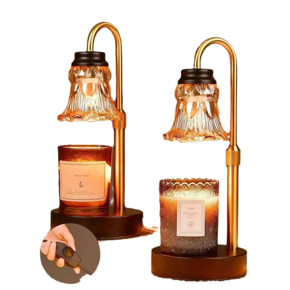 Bamboo holder ceramic wax melting lamp with international voltage range 110-220V