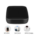 Black voice control universal infrared remote control with WiFi connectivity for home automation