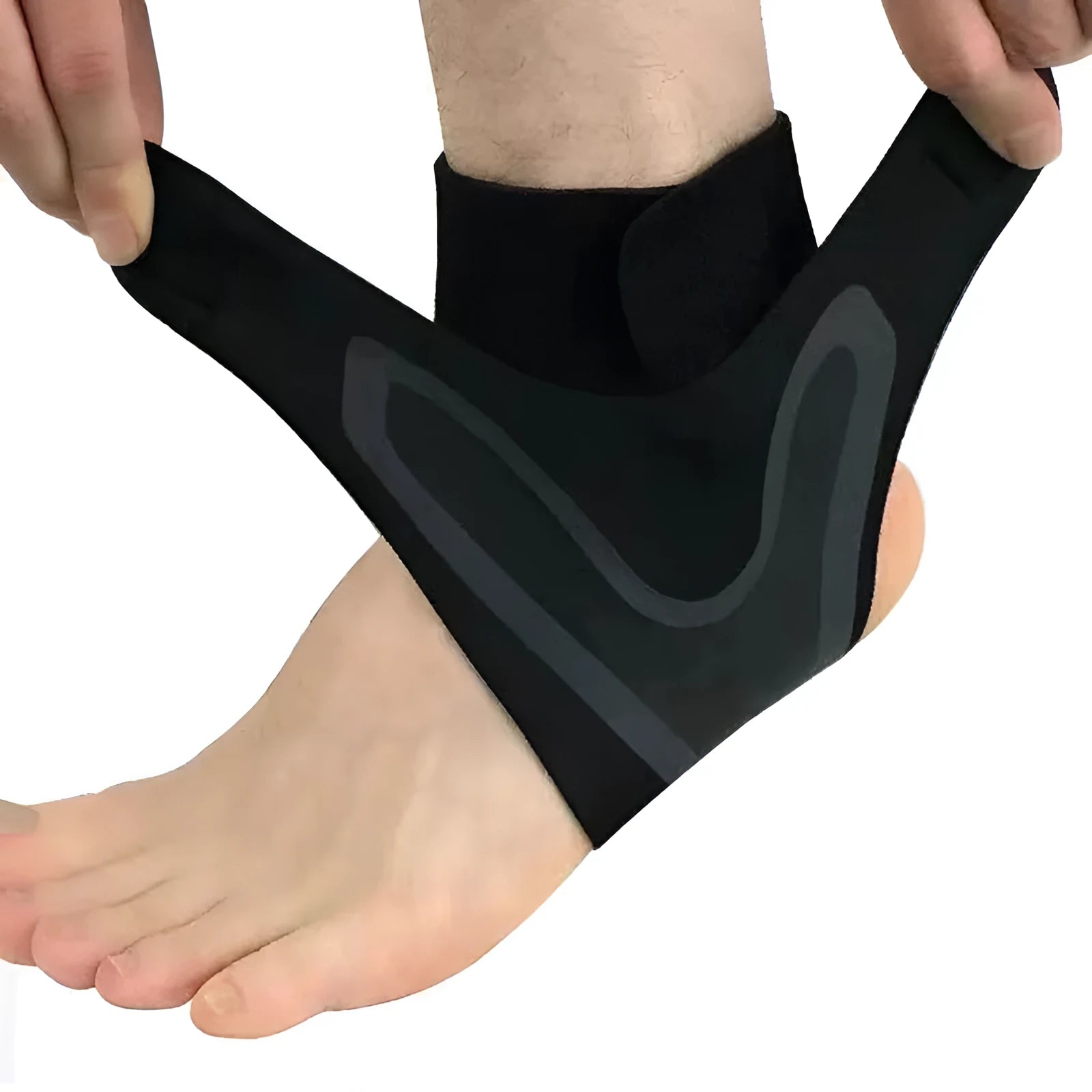 Right foot and left foot specific ankle support for sports protection and sprain recovery