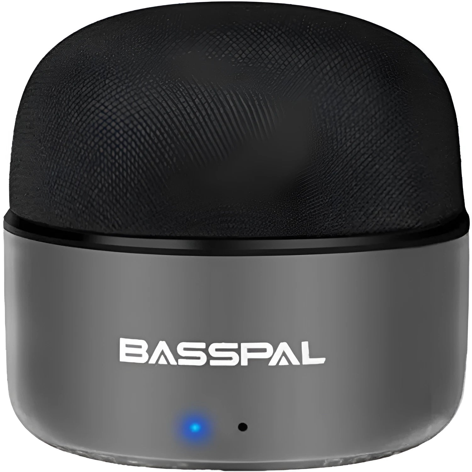 Black waterproof mini Bluetooth speaker with button controls and USB charging port