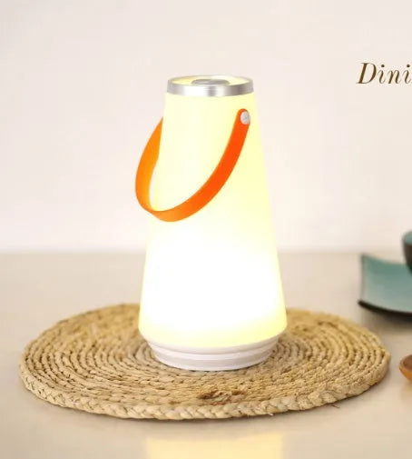 White rechargeable LED creative charging night light table lamp measuring 12×12×22 cm