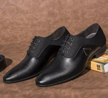 Men's extra large Oxford shoes in black, brown and yellow colours with artificial PU upper and rubber sole