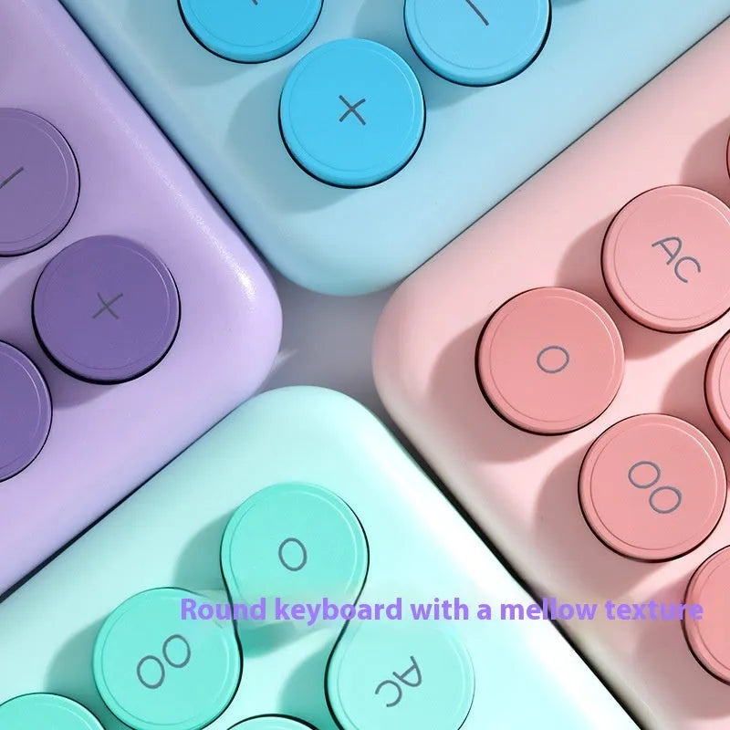 Desk calculator with gradient colour finish and 12-digit solar-powered display.