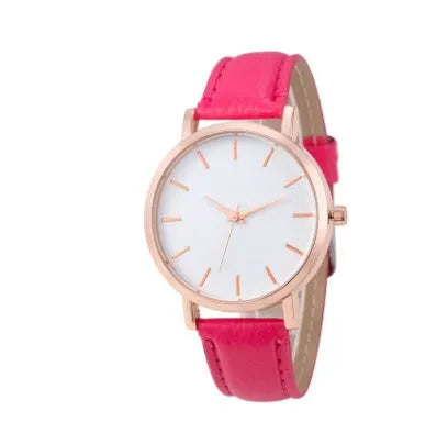 Quartz watch with square alloy case and PU leather strap in various colour options
