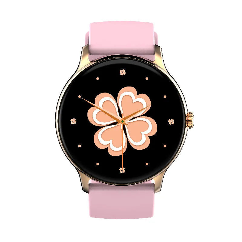 Smart sports watch with circular display for blood pressure monitoring on silicone wristband