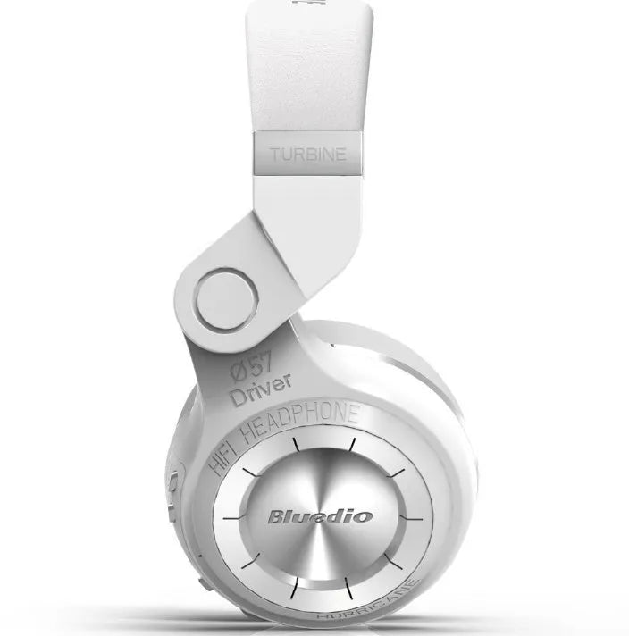 Blue String T2 Bluetooth wireless headphones with metal folding design in black or white colours